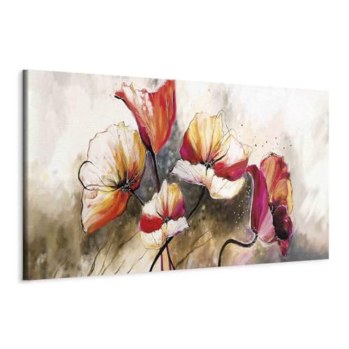 murando - Bilder Mohnblumen 120x40 cm Vlies Leinwandbild 1 tlg Kunstdruck modern Wandbilder XXL Wanddekoration Design Wand Bild Panoramabild - Blumen Natur wie gemalt b-A-0340-b-a von B&D XXL