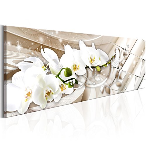 murando - Bilder Orchidee 120x40 cm Vlies Leinwandbild 1 tlg Kunstdruck modern Wandbilder XXL Wanddekoration Design Wand Bild Panoramabild - Blumen Abstrakt Ornament Perlen bokeh von B&D XXL