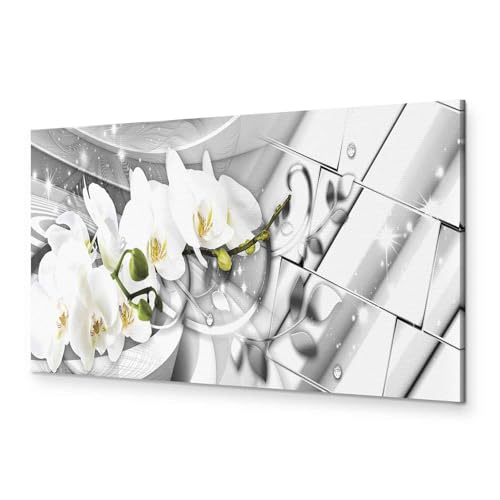 murando - Bilder Orchidee 120x40 cm Vlies Leinwandbild 1 tlg Kunstdruck modern Wandbilder XXL Wanddekoration Design Wand Bild Panoramabild - Blumen Abstrakt Ornament Perlen bokeh von B&D XXL