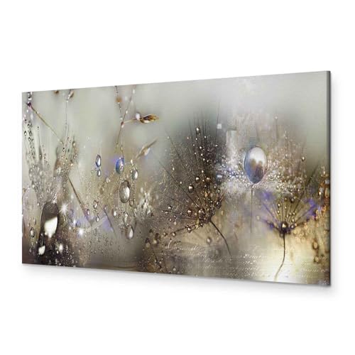 murando - Wandbilder XXL Pusteblume 120x40 cm 1 tlg - Wand Deko Vlies Leinwand Bilder Groß Wanddeko Wohnzimmer Schlafzimmer Kunstdrucke Panoramabild - Blumen Natur grau Löwenzahn von murando