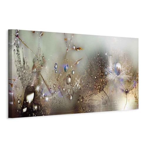 murando - Wandbilder XXL Pusteblume 120x40 cm 1 tlg - Wand Deko Vlies Leinwand Bilder Groß Wanddeko Wohnzimmer Schlafzimmer Kunstdrucke Panoramabild - Blumen Natur grau Löwenzahn von murando