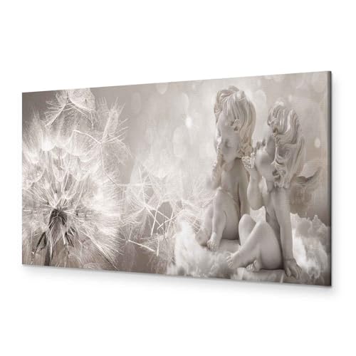 murando - Bilder Pusteblume 150x50 cm Vlies Leinwandbild 1 tlg Kunstdruck modern Wandbilder XXL Wanddekoration Design Wand Bild Panoramabild - Blumen Engel Natur grau beige bokeh von murando