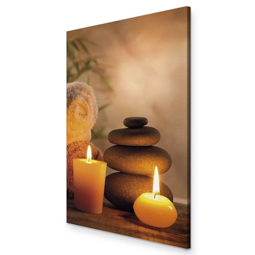 murando - Bilder Spa 40x60 cm Vlies Leinwandbild 1 tlg Kunstdruck modern Wanbilder XXL Wanddekoration Design Wand Bild Zen Kerzen Steine Wellness p-B-10000-b-a von murando