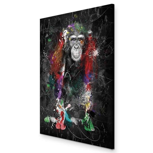 murando - Bilder Tiere 80x120 cm Vlies Leinwandbild 1 tlg Kunstdruck modern Wandbilder XXL Wanddekoration Design Wand Bild - Affe Farbflecken Afrika g-A-0243-b-a von murando