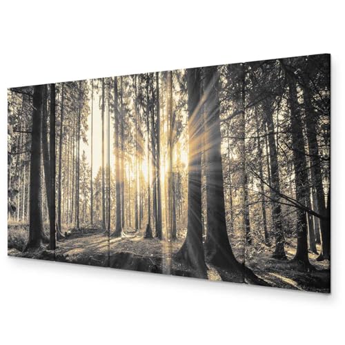 murando - Bilder Wald 200x80 cm Vlies Leinwandbild 5 tlg Kunstdruck modern Wandbilder XXL Wanddekoration Design Wand Bild - Waldlandschaft Natur Panorama Baum c-C-0177-b-o von murando