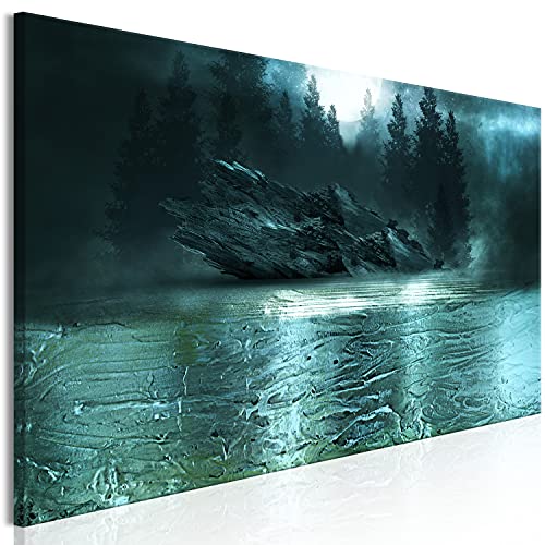 murando - Bilder Waldlandschaft 135x45 cm Vlies Leinwandbild 1 tlg Kunstdruck modern Wandbilder XXL Wanddekoration Design Wand Bild Panoramabild - Bäume Natur Mond Textur Abstrakt von murando