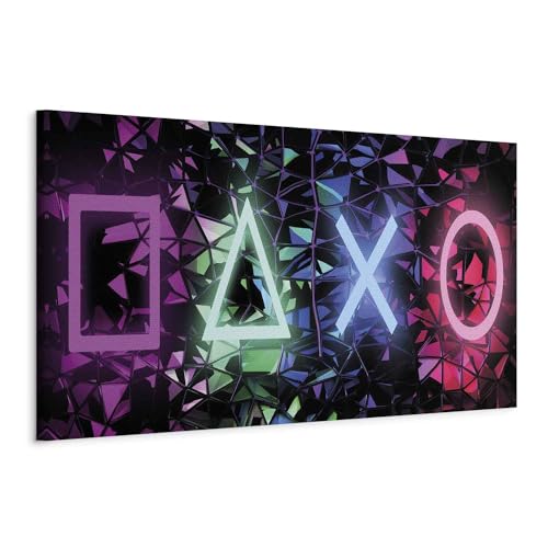 murando - Wandbilder Gaming Zimmer XXL 90x30 cm 1 tlg Wand Deko Leinwand Bilder Groß Wanddeko Wohnzimmer Schlafzimmer Kunstdrucke - Gamer Jugendzimmer für Gamers Spielkonsole i-A-0203-b-a von murando