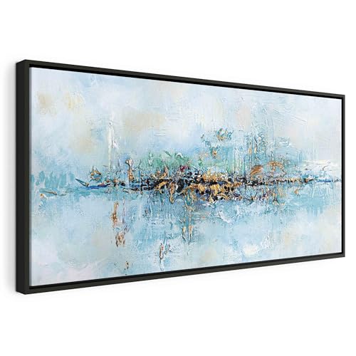 murando - Bilder mit Rahmen Abstrakt 140x70 cm Wandbilder groß Leinwandbild XXL schwarzer Holzrahmen modern Wanddekoration Kunstdruck Wanddeko Wohnzimmer Schlafzimmer a-A-0416-b-a von murando