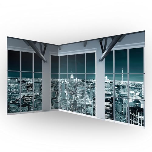 murando Eckfototapete New York City 550x250 cm Vlies Tapeten Wandtapete XXL Moderne Fototapete Wanddeko Design Wand Dekoration Wohnzimmer Schlafzimmer Büro Flur Fensterblick Skyline Panorama von murando