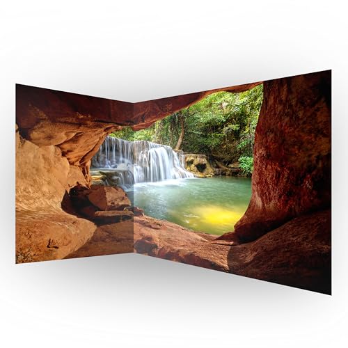 murando - selbstklebende Eckfototapete Wasserfall 539x250 cm Tapete Wandtapete Klebefolie Dekorfolie Tapetenfolie Wand Dekoration Wandaufkleber Wohnzimmer Steine Landschaft Natur c-C-10026-a-a von murando