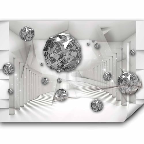 murando - Fototapete 3D Effekt 400x280 cm - Foto Tapete Schlafzimmer Wohnzimmer Moderne Vliestapete XXL Wandtapete Motivtapeten Bildtapete 3d Effekt Wand Dekoration - Abstrakt Diamant silber weiß murando - Fototapete 3D Effekt 400x280 cm - Foto Tapete Schlafzimmer Wohnzimmer Moderne Vliestapete XXL Wandtapete Motivtapeten Bildtapete 3d Effekt Wand Dekoration - Abstrakt Diamant silber weiß von murando