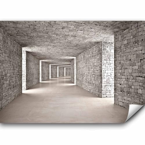 murando Fototapete 3D Tunnel 350x256 cm Vlies Tapeten Wandtapete XXL Moderne Wanddeko Design Wand Dekoration Wohnzimmer Schlafzimmer Büro Flur Mauer Ziegel d-B-0332-a-a von murando