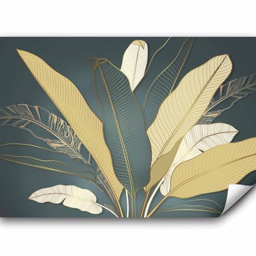 murando Fototapete Abstrakt Blätter 100x70 cm Vlies Tapeten Wandtapete XXL Moderne Wanddeko Design Wand Dekoration Wohnzimmer Schlafzimmer Büro Boho bunt gold b-A-0903-a-a von murando