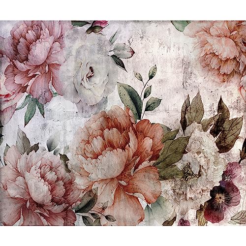 murando Fototapete Blumen 350x256 cm Vlies Tapeten Wandtapete XXL Moderne Wanddeko Design Wand Dekoration Wohnzimmer Schlafzimmer Büro Botanik Natur Rose wie gemalt b-C-0984-a-a von murando