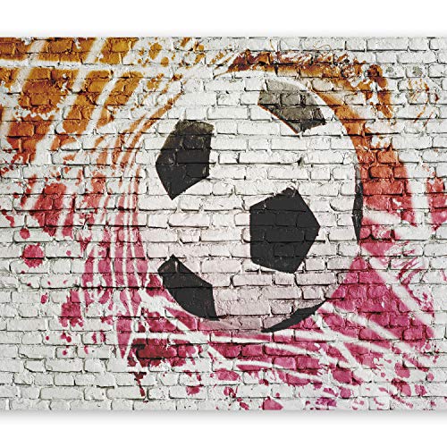 murando Fototapete Fussball 350x256 cm Vlies Tapeten Wandtapete XXL Moderne Wanddeko Design Wand Dekoration Wohnzimmer Schlafzimmer Büro Flur Ziegel Graffiti Kindertapete Kinderzimmer 10110902-4 von murando