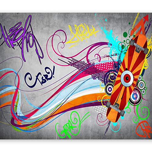 murando Fototapete Graffiti 400x280 cm Vlies Tapeten Wandtapete XXL Moderne Wanddeko Design Wand Dekoration Wohnzimmer Schlafzimmer Büro Flur Mural Street Art 10110905-15 von murando