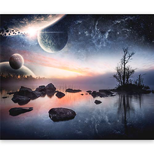 murando Fototapete Landschaft 400x309 cm Vlies Tapeten Wandtapete XXL Moderne Wanddeko Design Wand Dekoration Wohnzimmer Schlafzimmer Büro Flur Sonnensystem Erde Planeten Himmel Natur von murando