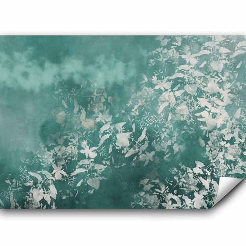 murando Fototapete Natur 350x256 cm Vlies Tapeten Wandtapete XXL Moderne Wanddeko Design Wand Dekoration Wohnzimmer Schlafzimmer Botanik Pflanzen weiß türkis b-A-0851-a-a von murando