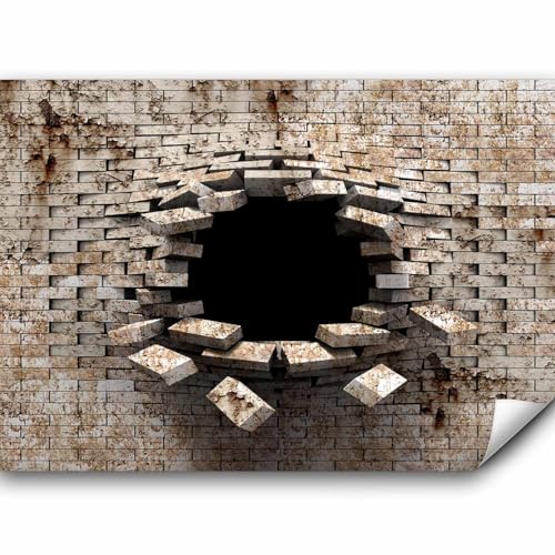 murando - Fototapete Premium-Vlies 3d Effekt 200x140cm Foto Tapete Schlafzimmer Wohnzimmer Vliestapete XXL Wandtapete Motivtapeten Bildtapete 3d Effekt Wand Dekoration Flur Mauer Ziegel Abstrakt von murando