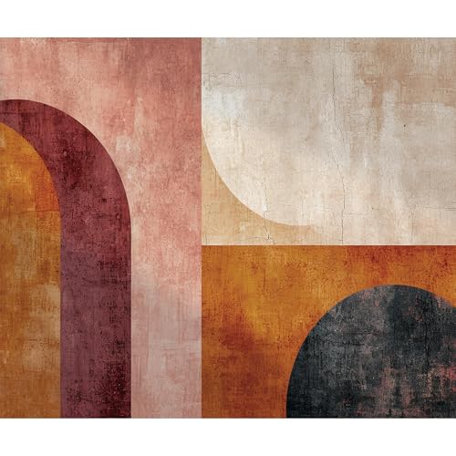 murando - Fototapete Selbstklebend Muster im Retro Sti 98x70 cm Vlies Tapeten Tapetenfolie XXL Moderne Wanddeko Design Wand Dekoration Wohnzimmer Möbelfolie Büro Flur - Terrakotta a-H-10013-a-a von murando