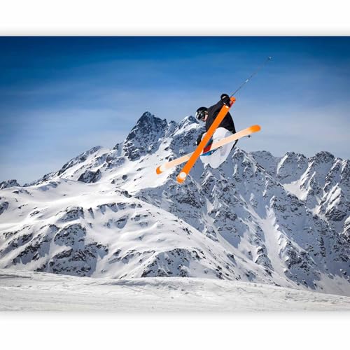 murando Fototapete Skifahrer 150x116 cm Vlies Tapeten Wandtapete XXL Moderne Wanddeko Design Wand Dekoration Wohnzimmer Schlafzimmer Büro Flur Skifahren Sport Winter Schnee Skisprung von murando