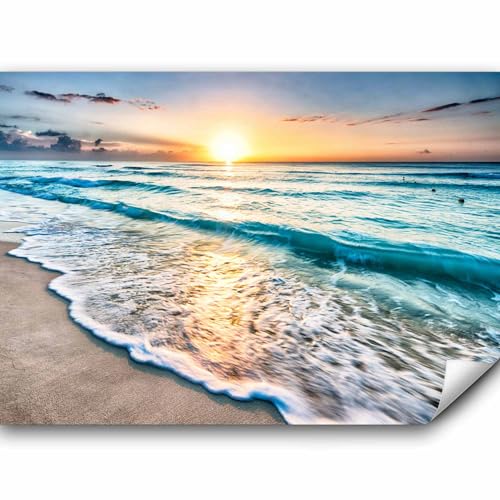 murando Fototapete Strand und Meer 150x105 cm Vlies Tapeten Wandtapete XXL Moderne Wanddeko Design Wand Dekoration Wohnzimmer Schlafzimmer Büro Flur Sonnenuntergang Landschaft Natur c-B-0552-a-a von murando