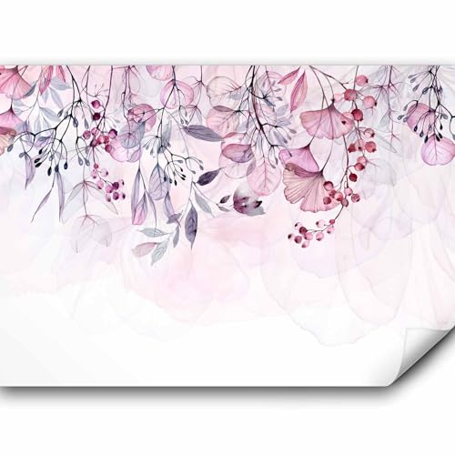 murando - Vlies Fototapete rote Blätter 350x256 cm Pflanzen Motiv Tapete Wandtapete XXL Moderne Wanddeko Design Mustertapete Wand Dekoration Wohnzimmer Schlafzimmer Büro Flur Efeu Natur Floral Muster von murando