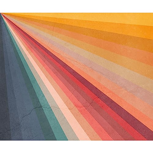 murando Fototapete selbstklebend Abstrakt 392x280 cm Tapete Wandtapete Klebefolie Dekorfolie Tapetenfolie Wand Dekoration Wandaufkleber Wohnzimmer Regenbogen 3D Effekt bunt optisch von murando