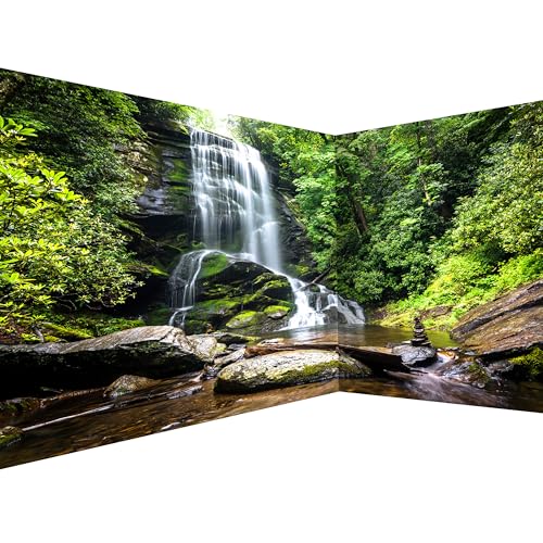 murando PREMIUM Vlies Eckfototapete Wasserfall 550x250 cm Tapeten Wandtapete XXL Moderne Fototapete Wanddeko Design Wand Dekoration Wohnzimmer Schlafzimmer Büro Flur Natur Wald c-B-0473-a-a von murando