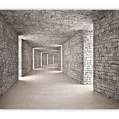 murando PREMIUM Fototapete 3D Tunnel 250x175 cm Vlies Tapeten Wandtapete XXL Moderne Wanddeko Design Wand Dekoration Wohnzimmer Schlafzimmer Büro Flur Mauer Ziegel d-B-0332-a-a von murando