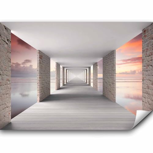 murando PREMIUM Fototapete 3d Effekt 350x256 cm Vlies Tapeten Wandtapete XXL Moderne Wanddeko Design Wand Dekoration Wohnzimmer Schlafzimmer Büro Flur Strand Meer Himmel von murando