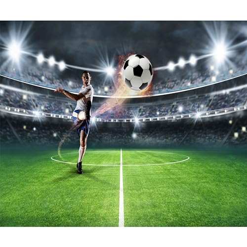 murando PREMIUM Fototapete Fußball 500x350 cm Vlies Tapeten Wandtapete XXL Moderne Wanddeko Design Wand Dekoration Wohnzimmer Schlafzimmer Büro Fussballstadion für Kinder von murando