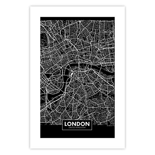 murando Poster XXL Stadt London 60x90 cm Bilder Kunstdruck Plakat Wandbild Print Kunstposter Wandposter Wandbild Wohnung Wanddeko Design Karte k-B-0076-ao-a von murando