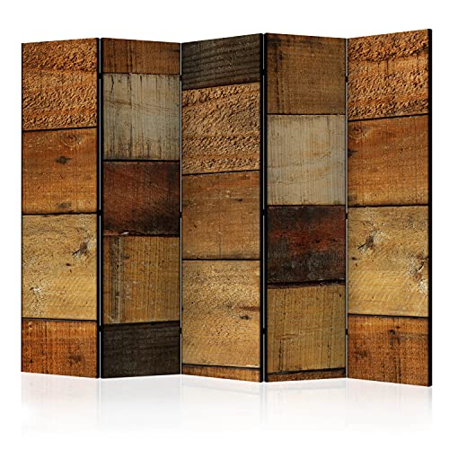 murando Raumteiler Foto Paravent Holz 225x172 cm beidseitig auf Vlies-Leinwand Bedruckt Trennwand Spanische Wand Sichtschutz Raumtrenner Design Holzoptik Wood Bretter f-C-0244-z-c von murando