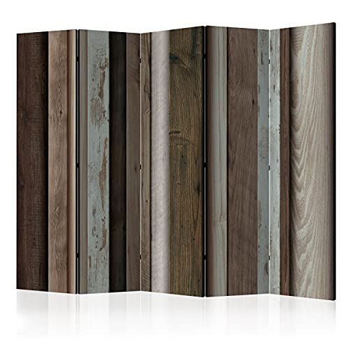 murando Raumteiler Foto Paravent Holzoptik 225x172 cm beidseitig auf Vlies-Leinwand Bedruckt Trennwand Spanische Wand Sichtschutz Raumtrenner Design Holz Bretter 3D Effekt f-A-0455-z-c von murando
