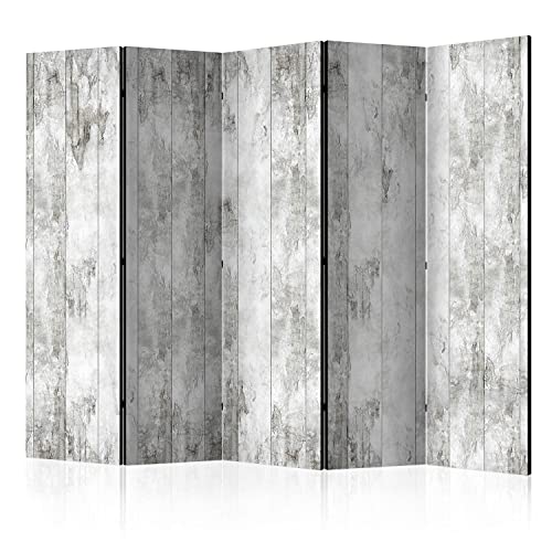 murando Raumteiler Foto Paravent Holzoptik 225x172 cm beidseitig auf Vlies-Leinwand Bedruckt Trennwand Spanische Wand Sichtschutz Raumtrenner Design Holz grau Bretter f-C-0048-z-c von murando