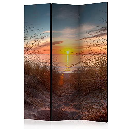 murando Raumteiler Foto Paravent Landschaft 135x172 cm beidseitig auf Vlies-Leinwand Bedruckt Trennwand Spanische Wand Sichtschutz Raumtrenner Design Meer Strand Sommer Sonne c-C-0265-z-b von murando