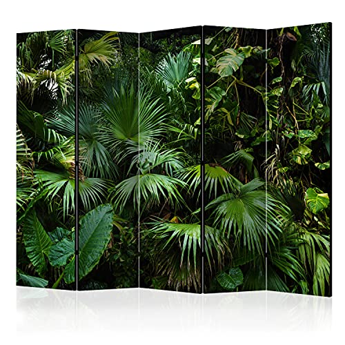 murando Raumteiler Foto Paravent Tropische Blätter 225x172 cm einseitig auf Vlies-Leinwand Bedruckt Trennwand Spanische Wand Sichtschutz Raumtrenner Dschungel Natur Monstera Palmblätter von murando