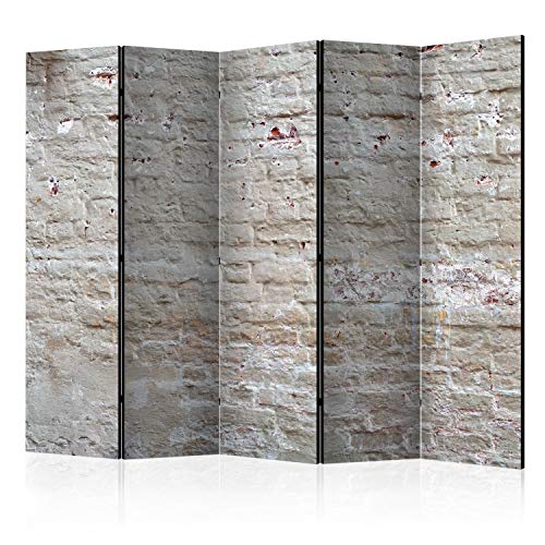 murando Raumteiler Foto Paravent Ziegel 225x172 cm beidseitig auf Vlies-Leinwand Bedruckt Trennwand Spanische Wand Sichtschutz Raumtrenner Design 3D Effekt Steinwand f-A-0507-z-c von murando