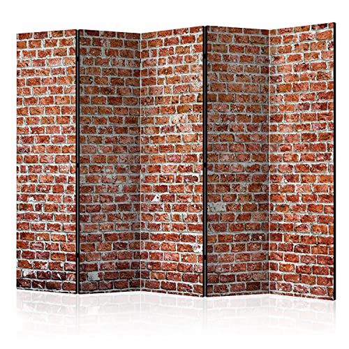 murando Raumteiler Foto Paravent Ziegel 225x172 cm beidseitig auf Vlies-Leinwand Bedruckt Trennwand Spanische Wand Sichtschutz Raumtrenner Design 3D Effekt Steinwand f-B-0030-z-c von murando