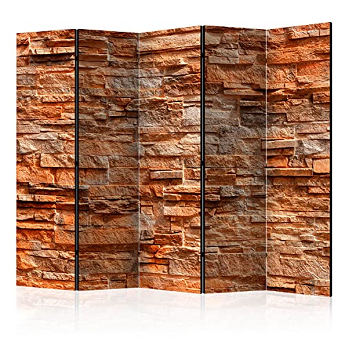 murando Raumteiler Foto Paravent Ziegel 225x172 cm beidseitig auf Vlies-Leinwand Bedruckt Trennwand Spanische Wand Sichtschutz Raumtrenner Design 3D Effekt Steinwand f-C-0164-z-c von murando