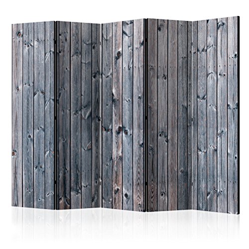 murando Raumteiler Holz-Optik Foto Paravent 225x172 cm einseitig auf Vlies-Leinwand Bedruckt Trennwand Spanische Wand Sichtschutz Raumtrenner Home Office braun grau f-A-0574-z-c von murando