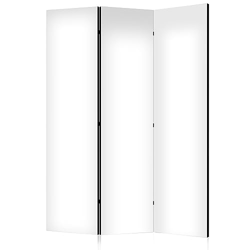 murando Raumteiler weiß Paravent 135x172 cm beidseitig auf Vlies-Leinwand Bedruckt Trennwand Spanische Wand Sichtschutz Raumtrenner Design einfarbig glatt f-A-10170-z-b von murando
