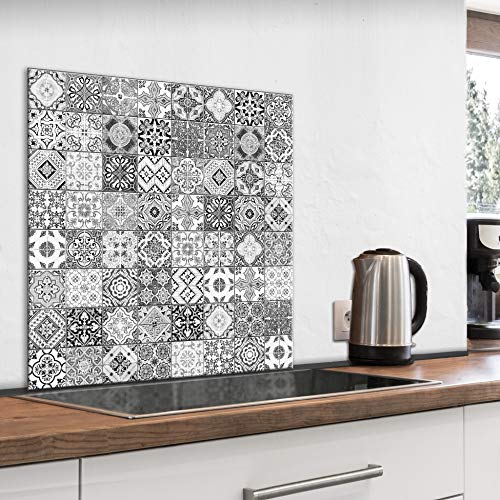 murando Spritzschutz Glas für Küche 60x60 cm Küchenrückwand Küchenspritzschutz Fliesenschutz Glasbild Dekoglas Küchenspiegel Glasrückwand Fliesen Mosaik - f-B-0288-aq-a von murando