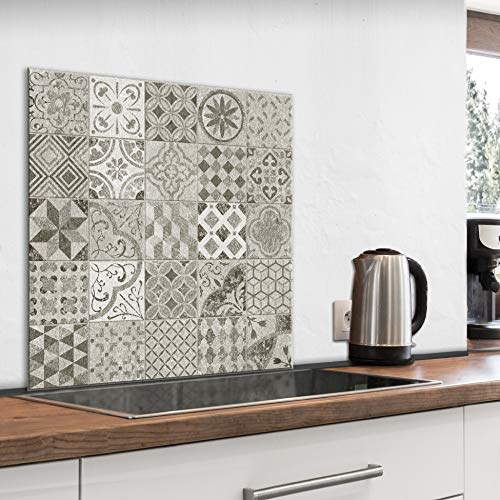 murando Spritzschutz Glas für Küche 60x60 cm Küchenrückwand Küchenspritzschutz Fliesenschutz Glasbild Dekoglas Küchenspiegel Glasrückwand Fliesen Mosaik - f-C-0429-aq-a von murando