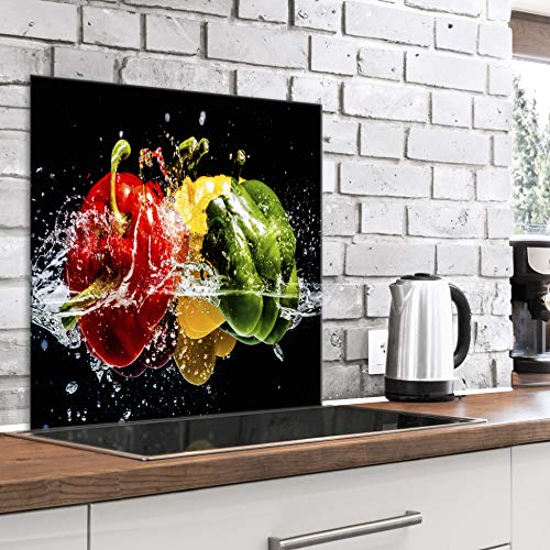 murando Spritzschutz Glas für Küche 60x60 cm Küchenrückwand Küchenspritzschutz Fliesenschutz Glasbild Dekoglas Küchenspiegel Glasrückwand Gemüse Paprika Wasser - j-B-0059-aq-a murando Spritzschutz Glas für Küche 60x60 cm Küchenrückwand Küchenspritzschutz Fliesenschutz Glasbild Dekoglas Küchenspiegel Glasrückwand Gemüse Paprika Wasser - j-B-0059-aq-a von murando