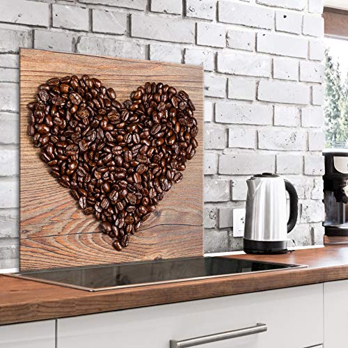 murando Spritzschutz Glas für Küche 60x60 cm Küchenrückwand Küchenspritzschutz Fliesenschutz Glasbild Dekoglas Küchenspiegel Glasrückwand Kaffee Coffee Kaffeebohnen Bretter - murando Spritzschutz Glas für Küche 60x60 cm Küchenrückwand Küchenspritzschutz Fliesenschutz Glasbild Dekoglas Küchenspiegel Glasrückwand Kaffee Coffee Kaffeebohnen Bretter - von murando