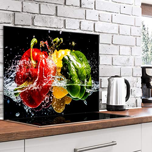 murando Spritzschutz Glas für Küche 80x60 cm Küchenrückwand Küchenspritzschutz Fliesenschutz Glasbild Dekoglas Küchenspiegel Glasrückwand Gemüse Paprika Wasser - j-B-0059-aq-e murando Spritzschutz Glas für Küche 80x60 cm Küchenrückwand Küchenspritzschutz Fliesenschutz Glasbild Dekoglas Küchenspiegel Glasrückwand Gemüse Paprika Wasser - j-B-0059-aq-e von murando