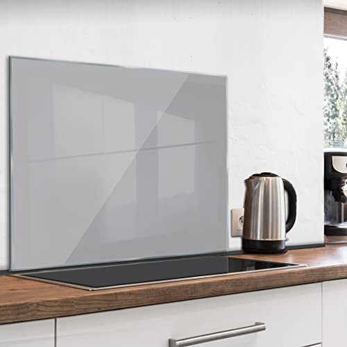 murando Spritzschutz Glas für Küche 80x60 cm Küchenrückwand Küchenspritzschutz Fliesenschutz Glasbild Dekoglas Küchenspiegel Glasrückwand dunkelgrau f-A-10145-aq-b von murando