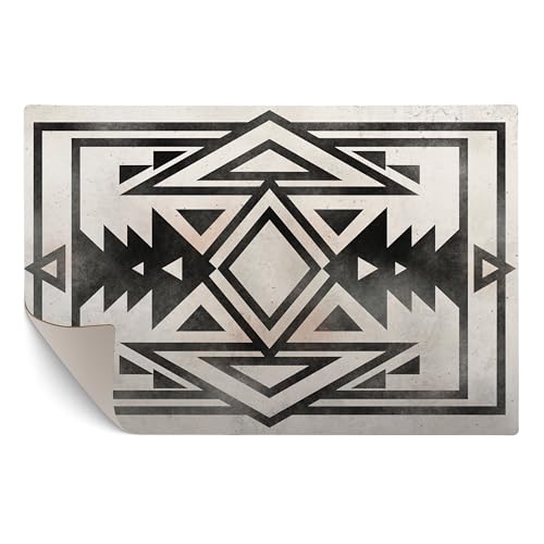 murando - Vinyl Teppich 90x60 cm - PVC Küchenteppich für Wohnzimmer Schlafzimmer Outdoor Läufer Küche Vinylteppich Dünn rutschfest Balkonteppich Design Abstrakt Grau Geometrische p-A-0045-bi-a von murando